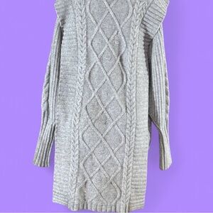 Ted Baker Gray Cable Knit Midi Dress